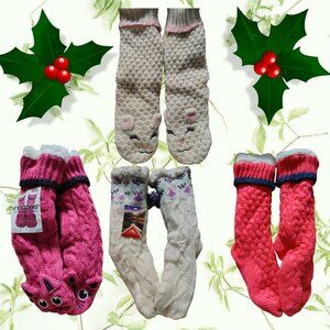 Liitrsh 4 Pairs Winter Slipper Socks with Grippers Thermal Fuzzy Socks Plush